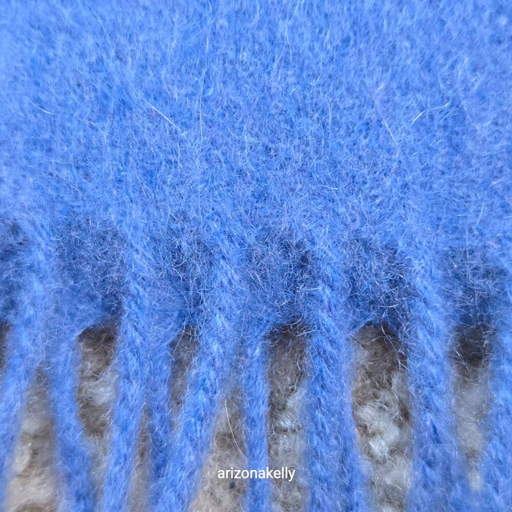 NWT Phenix 100% Cashmere Scarf Blue Fringe Nordstrom - Picture 4 of 8